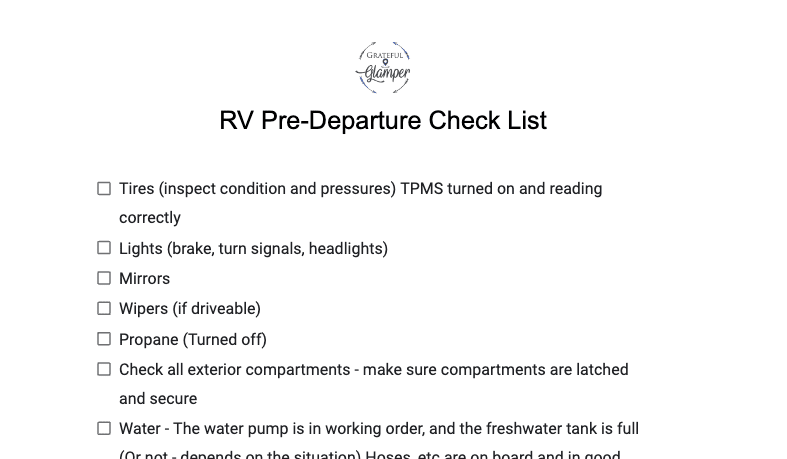RV Trip planning spreadsheet